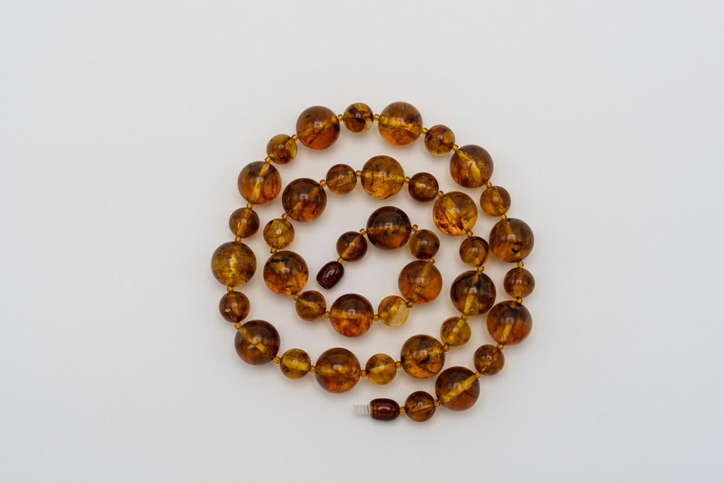 Natural Round Bead Amber Necklace - Image 3