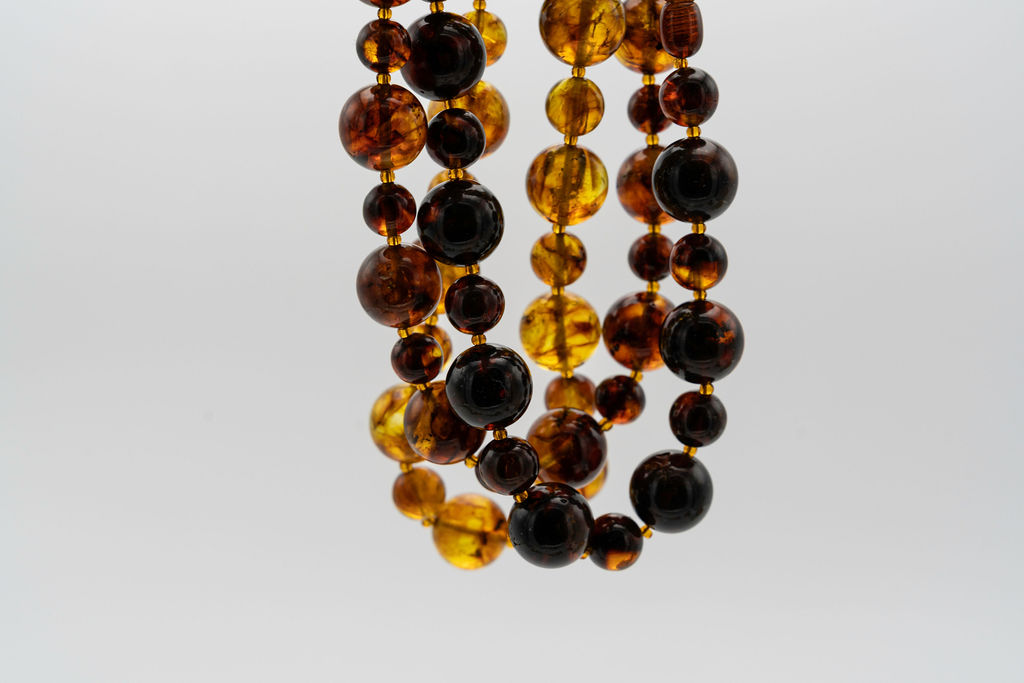 Natural Round Bead Amber Necklace - Image 7