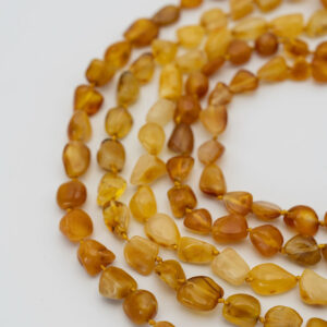 Natural Polished Amber Stone Necklace | Cream Butterscotch | Handmade
