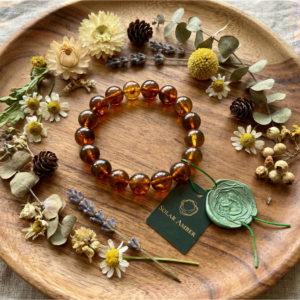 Natural Baltic Amber Round Shape Cognac Bracelet
